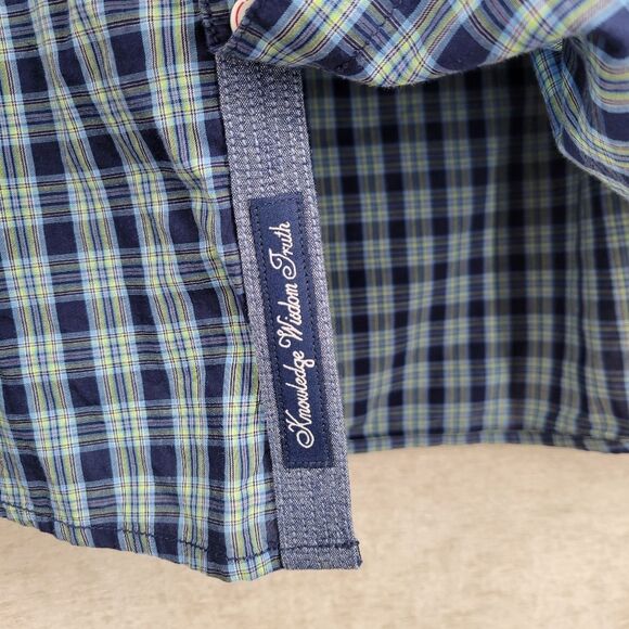 Robert Graham Tailored Fit Cotton Blue Plaid Men's Size Large Button Up Shirt - Picture 6 of 13